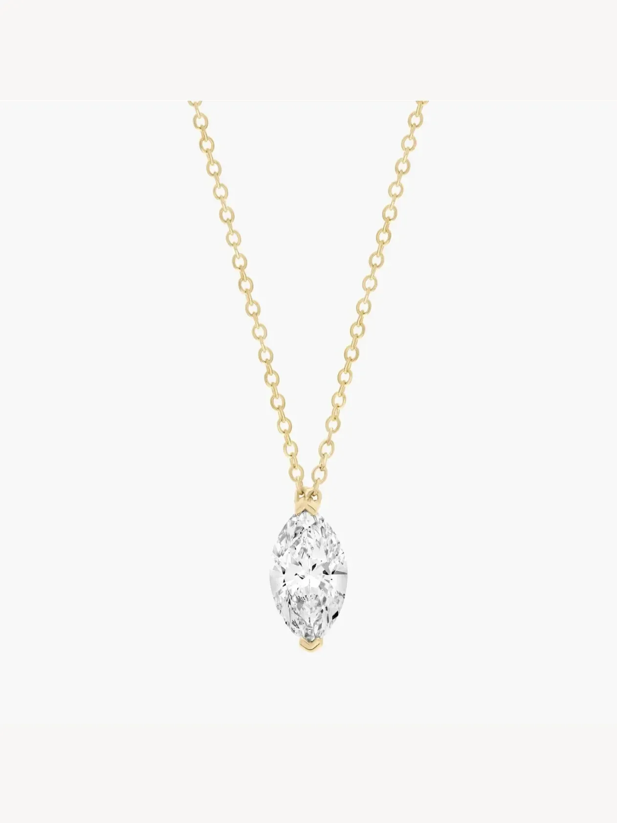 Marquise Solitaire Pendant Necklace - Image 2