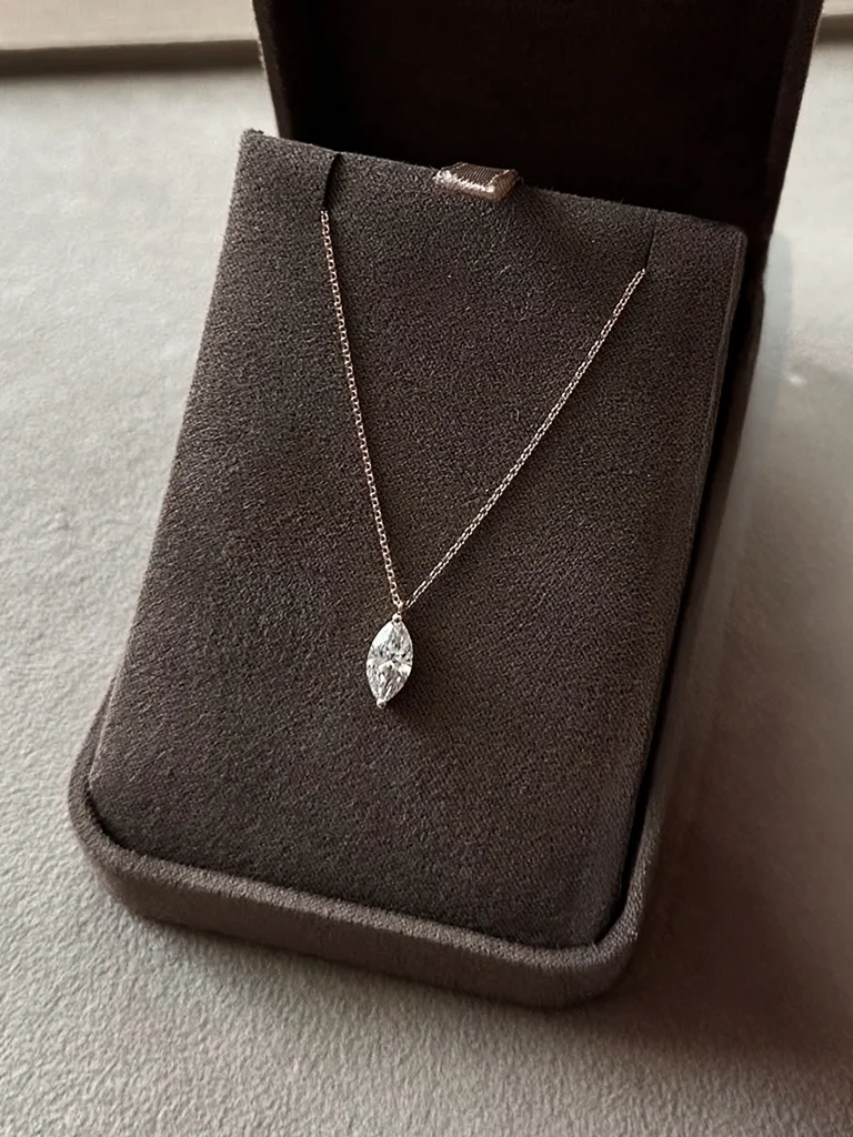 Marquise Solitaire Pendant Necklace - Image 5