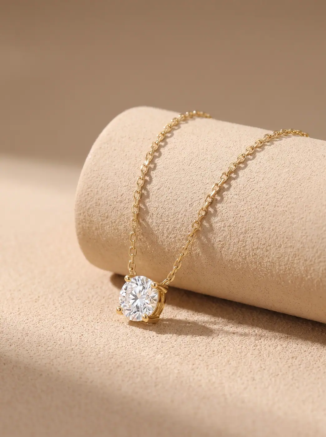 Round Solitaire Pendant Necklace - Image 2