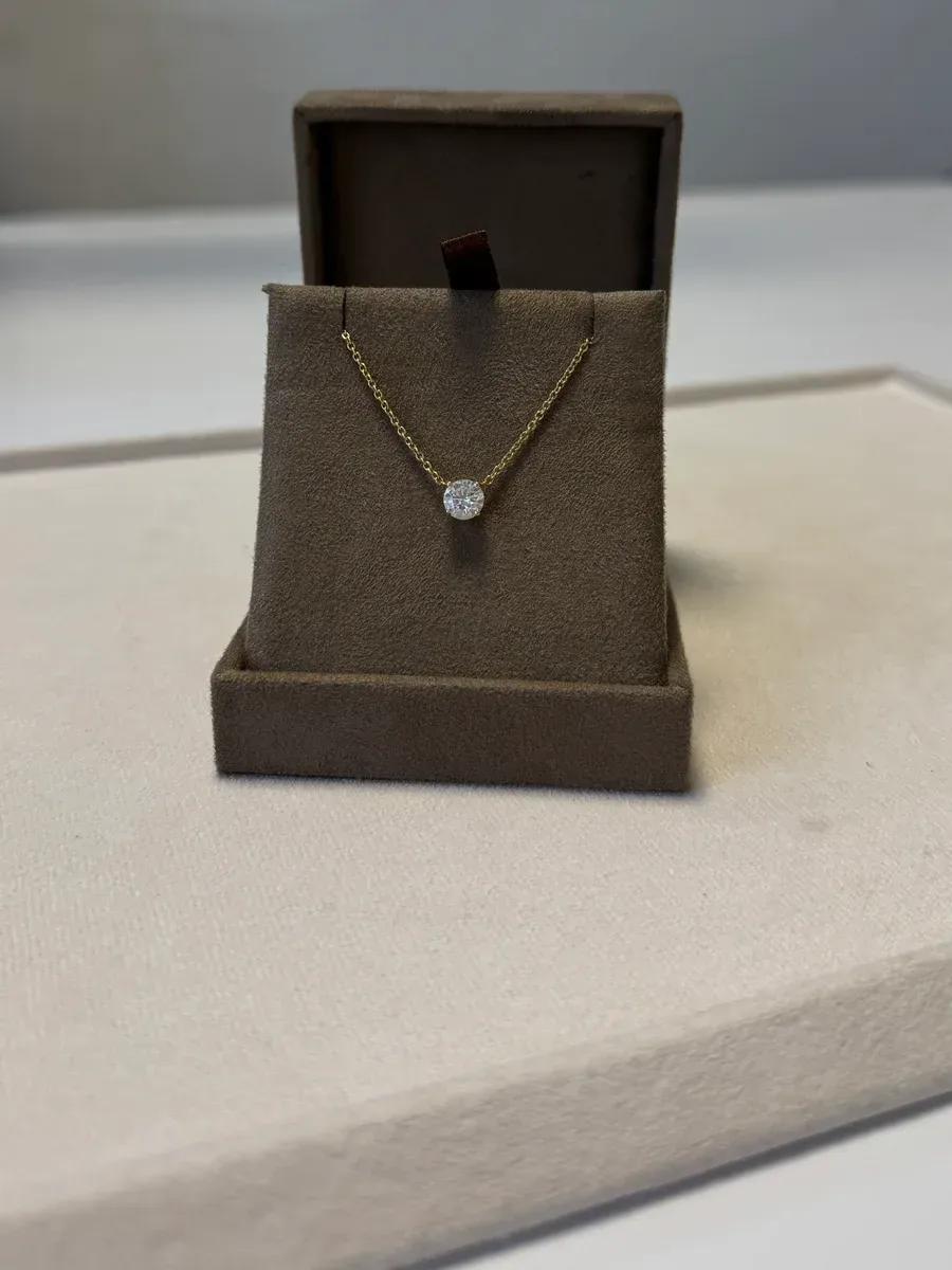 Round Solitaire Pendant Necklace - Image 9