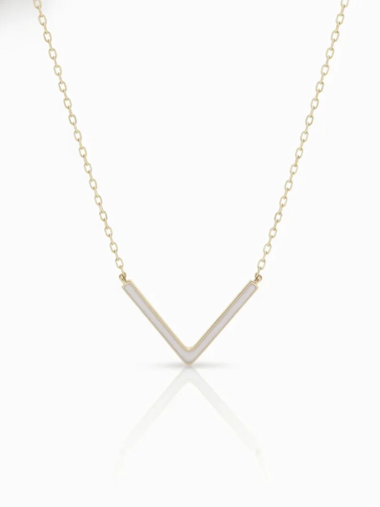 Milk Inlay Chevron Necklace – Studio white