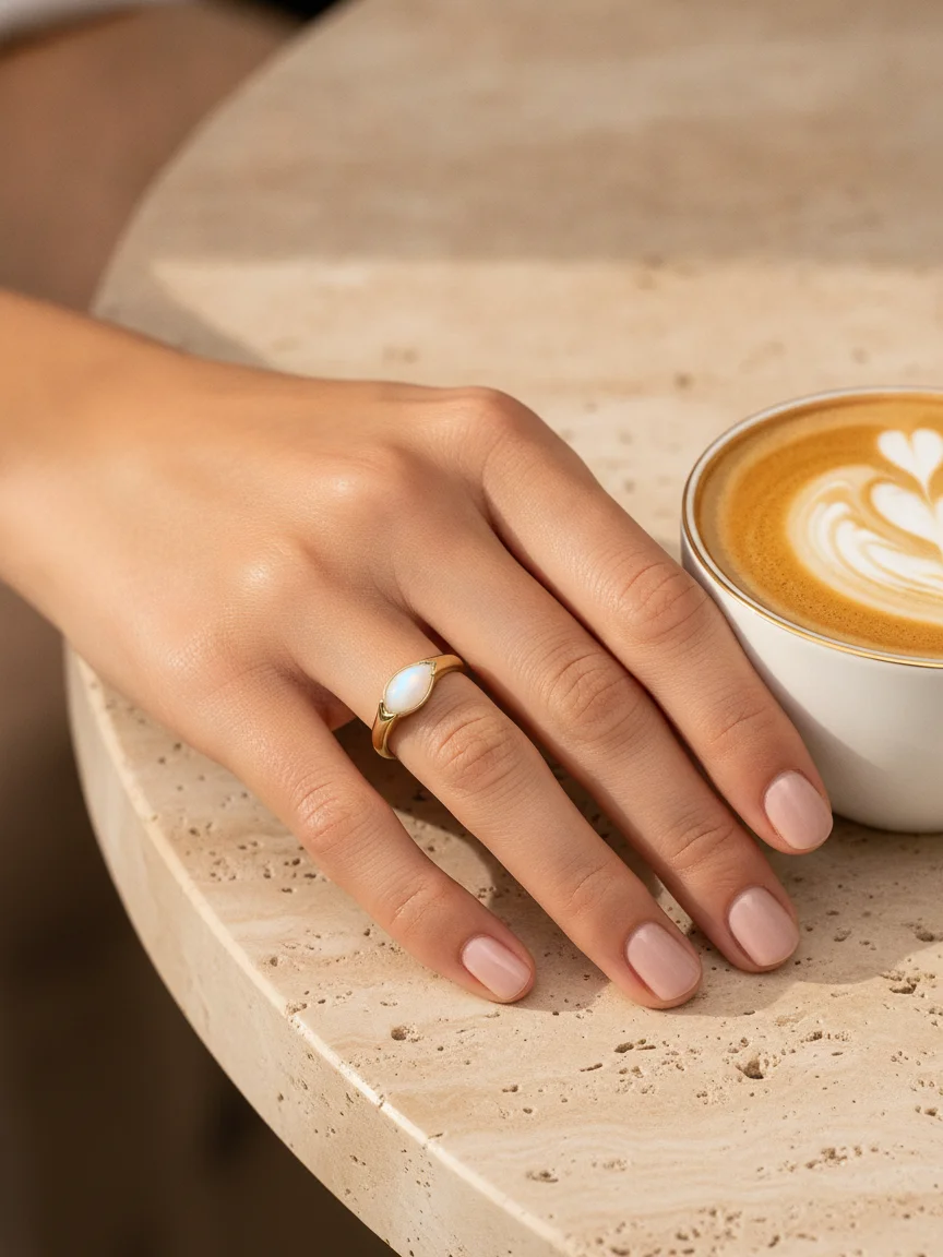 Pear Signet Milk Ring – On hand / coffee