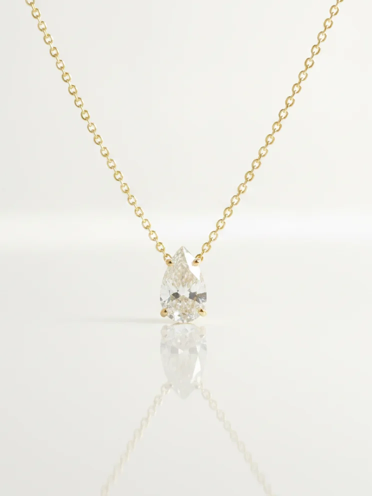 Pear Solitaire Chain Bracelet – Studio white