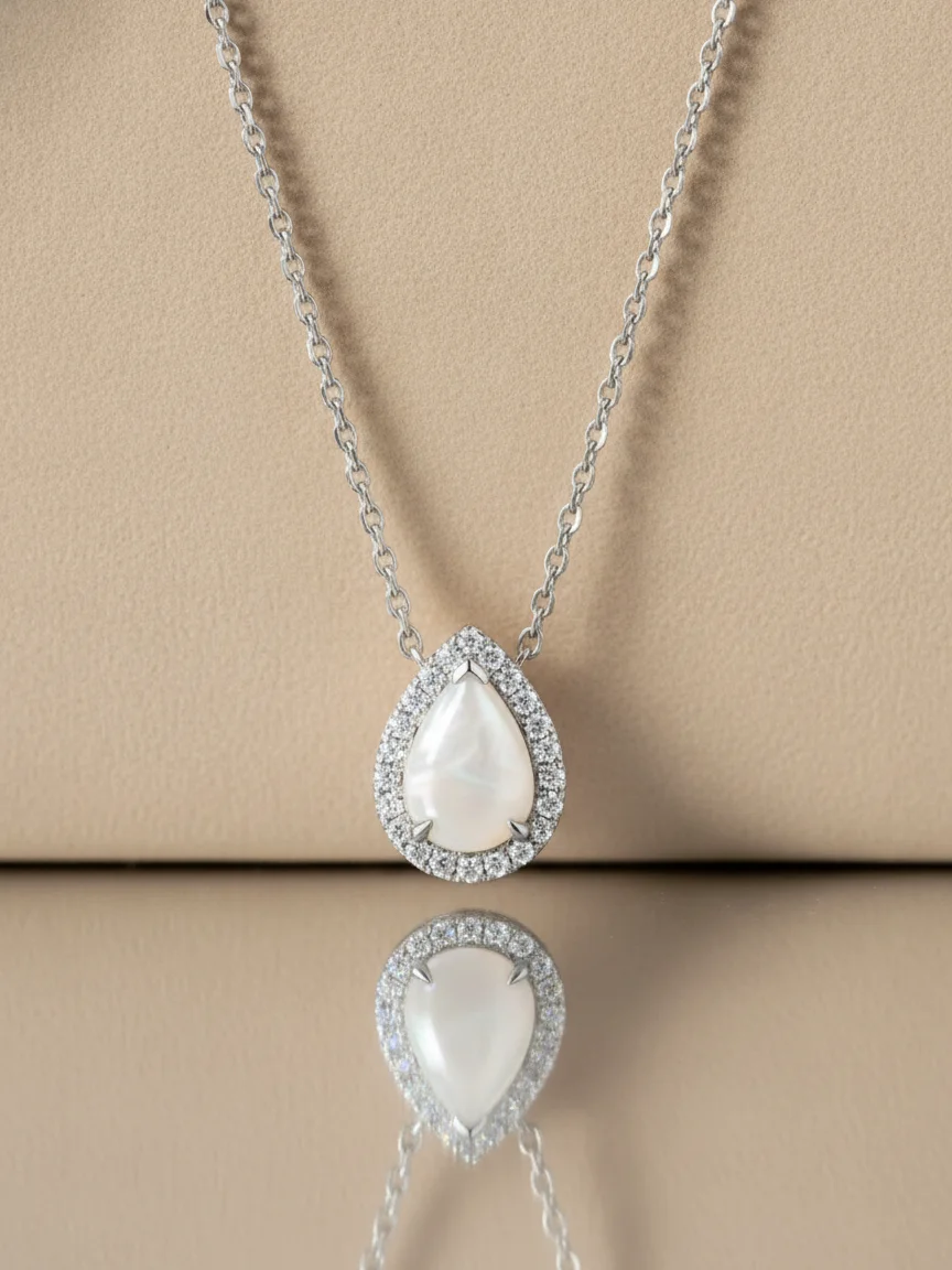 Pear Halo Pendant Necklace – Custom
